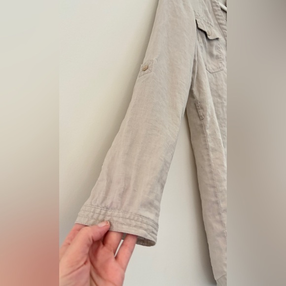 Lady Hathaway Women's Size Small 100% Linen T-Shirt Dress Cover Up Vacation Midi - Picture 8 of 13